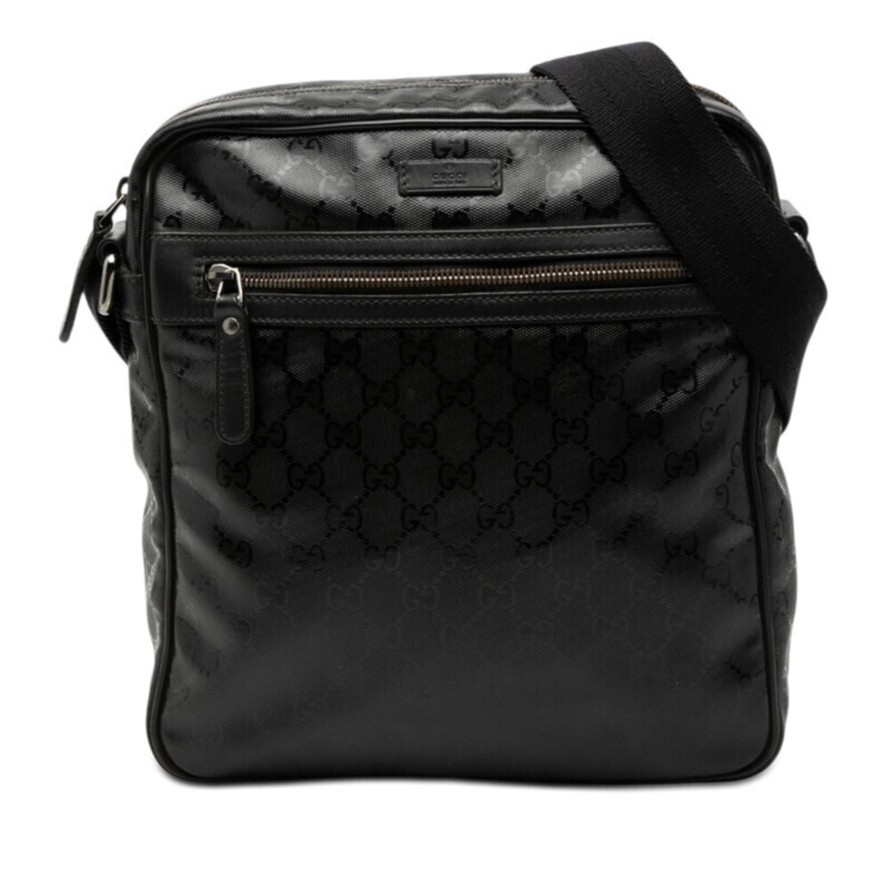 Gucci GG Imprime Crossbody Shoulder Bag Black Leather
